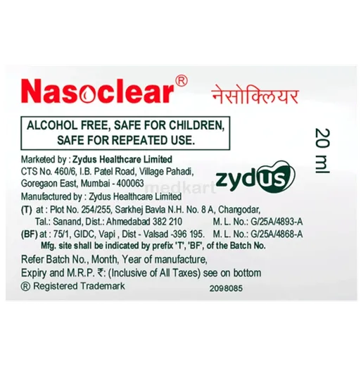 nasoclear nasal drops 20 ml